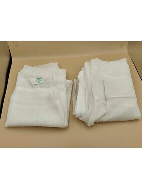 Vintage Sears Sheer White Curtains 62" L X 118" W Imported Fabric Made In USA